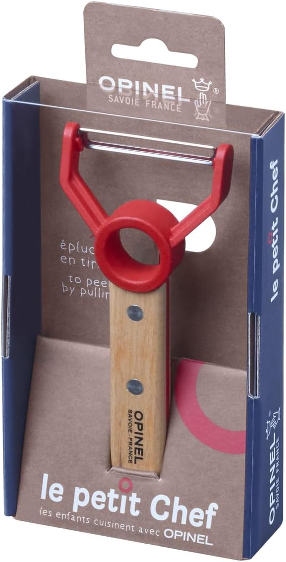 Opinel Le Petit Chef Peeler For Children and Teaching Food Prep and Kitchen Safety, Made in France