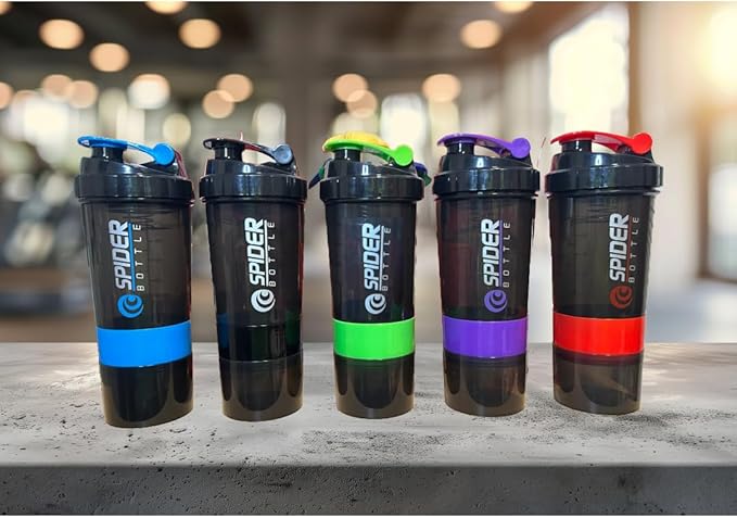 SPIDER Protein Shaker Bottles with Whisk, Leakproof Cap, and Storage Compartments for PIlls and Protein powder. (Purple)