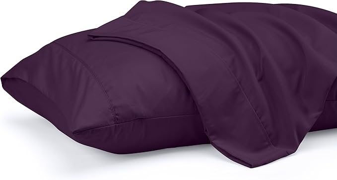 Utopia Bedding Queen Pillow Cases - 2 Pack - Envelope Closure - Soft Brushed Microfiber Fabric - Shrinkage and Fade Resistant Pillow Covers 20 X 30 Inches (Queen, Purple)
