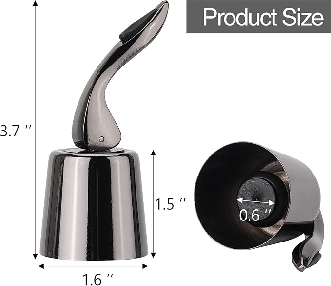 3Pcs Stainless Steel Wine Stoppers, Reusable Wine Bottle Stopper with Silicone Seal, Wine Saver and Decorative Bottle Sealer, Beverage and Wine to Keep Fresh (Silver+Black+Rose Gold)