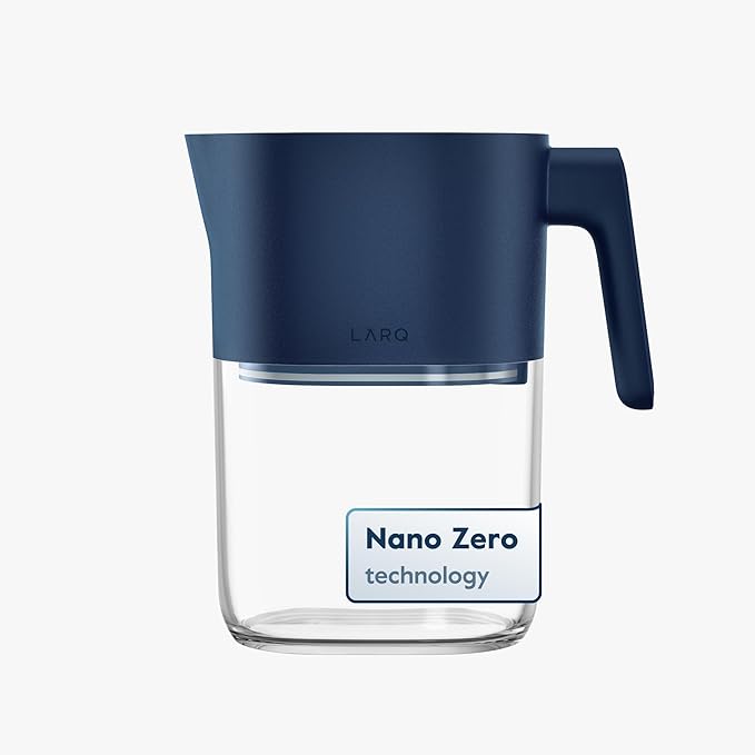 LARQ 8-Cup Water Filter Pitcher for Tap and Drinking Water | Reduces PFAS, Lead, Chlorine, and More | Tested to NSF Standards | BPA/BPS Free | 1-Year Warranty, Monaco Blue