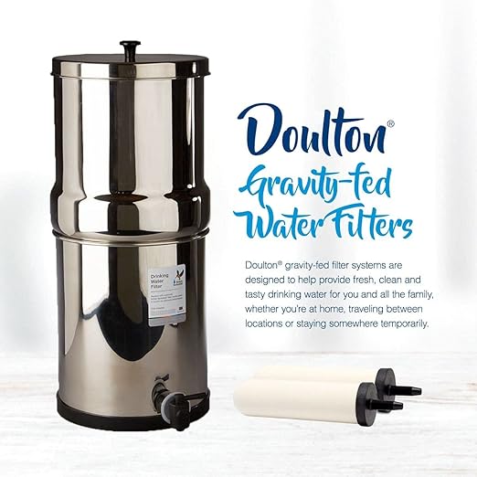 Doulton W9361122 Gravity Water Filter System Stainless Steel with 4x Super Sterasyl Candle Filters