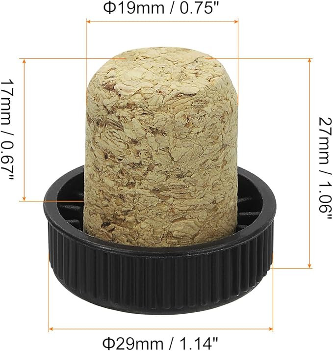 uxcell 8Pcs T-shaped Stoppers, 0.75inch Diameter Cork Wine Stopper Reusable Wine Bottle Corks Sealing Plug for Wine Beer Beverage Bottle Crafts, Black
