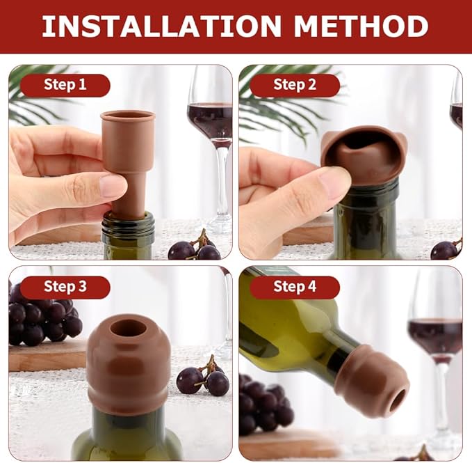 12Pcs Silicone Wine Stoppers Reusable Sparkling Wine Bottle Stopper Double Sealed Silicone Wine Bottle Stoppers Wine Bottle Cover Wine Bottle Capsh