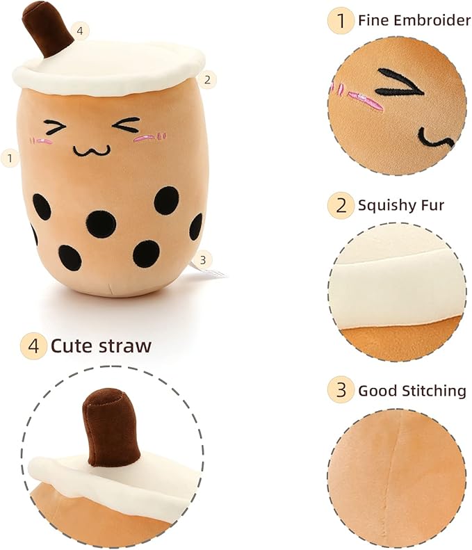 Niuniu 13.7in Squishy Boba Tea Plush Toy - Great Gift for Kids