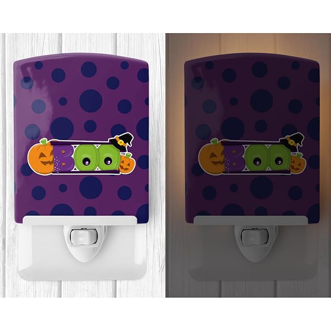 Caroline's Treasures BB8793CNL Halloween Boo Ceramic Night Light Compact, UL-Certified, Ideal for Bedroom, Bathroom, Nursery, Hallway, Kitchen, 6x4x3, Multicolor