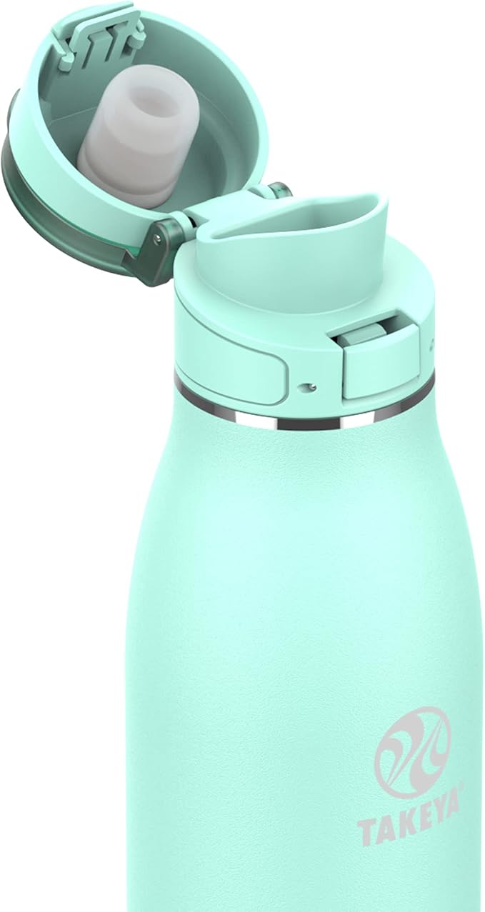 Takeya 25 oz Traveler Stainless Steel Insulated Travel Coffee Mug with Locking Leak Proof Lid, Premium Quality, BPA Free, Aqua