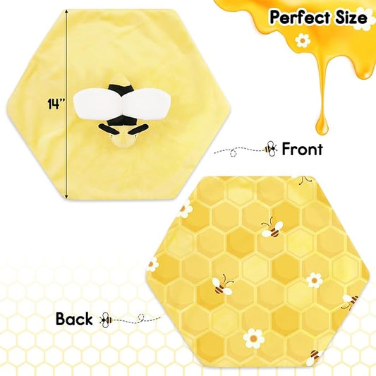 Bee Baby Security Blanket - Adorable Lovey Plush for Baby Girls, Boys, and Toddlers - Soft and Snuggly Comfort Blanket - 14 Inches
