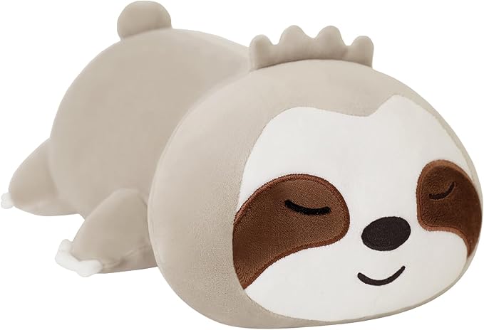 SQEQE Weighted Sloth Plush, Weighted Sloth Stuffed Animal for Anxiety, Cute Sloth Plushies Sloth Pillow Toy Gift for Kids Adults Brown 23.6 Inch, 3.1 lbs