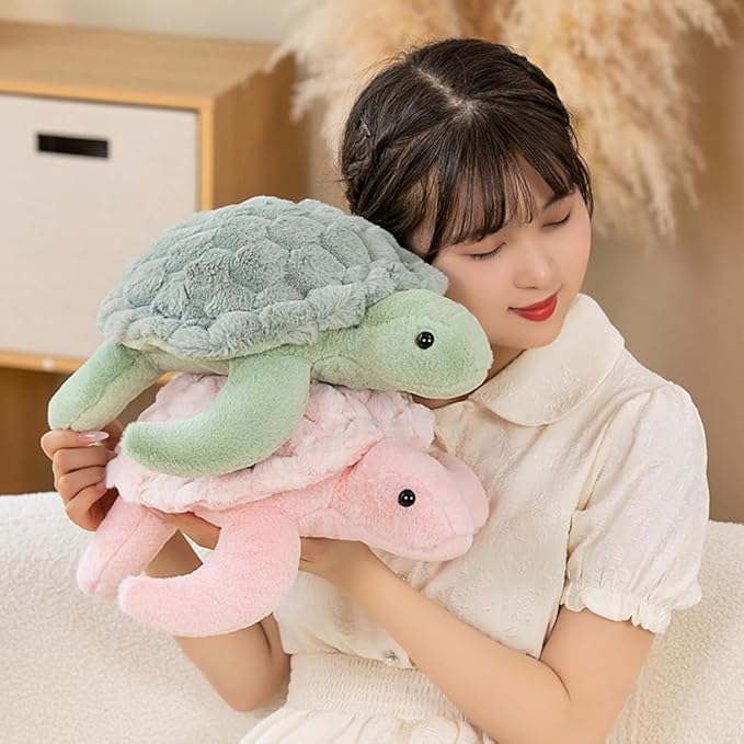 Soft Sea Turtle Plush Toy, Cute Turtle Stuffed Animals, Small Turtle Plush, Tortoise Plushies Pillow Gifts for Kids Adults (2pcs 15 in)