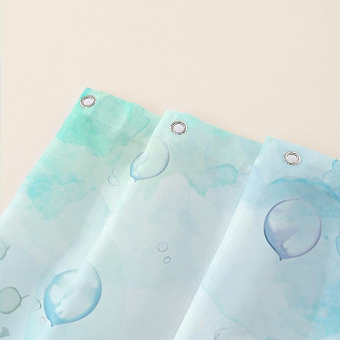 AILONEN Cute Sea Turtle Shower Curtain,Boys Kids Ocean Turtle Bath Curtain with 12 Plastic Hooks,Watercolor Sea Turtle Decorative Waterproof Curtain 48" W*72" H