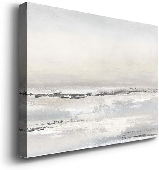 Renditions Gallery Canvas Nature Wall Art Modern Decorations Paintings Serene Winter Snow Glam Romantic Abstract Minimalist Artwork Prints for Bedroom Office Kitchen - 18"x27" LT33