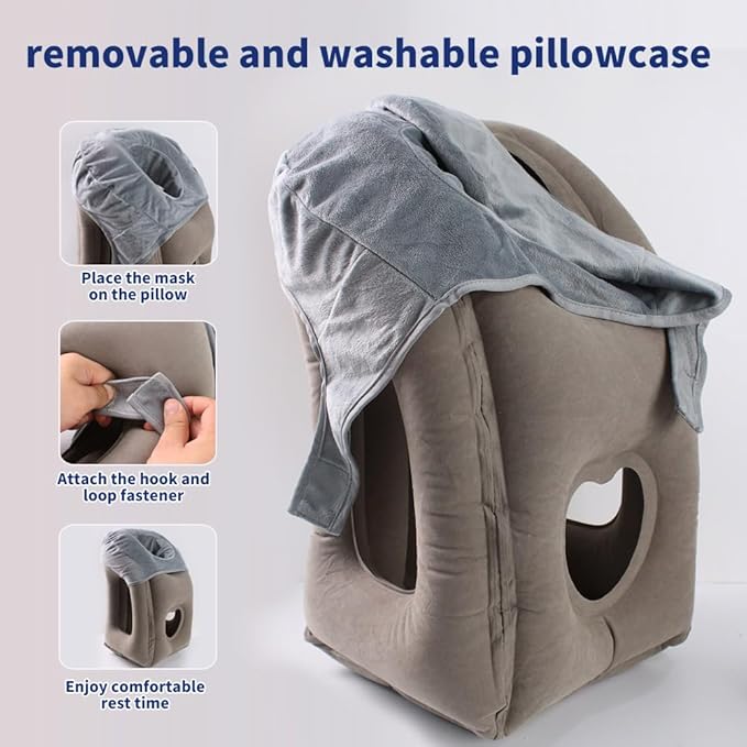 Airplane Neck Pillow for Long Flight,Sleep Support Travel Pillows Essentials Neck Pillow Airplane Sleeping Lightweight Inflatable Travel Pillow