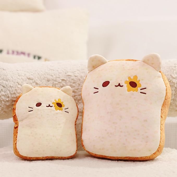 Toast Bread Plush Pillow Cute Sliced Bread Stuffed Toy Pillows, Funny Food Bread Plushie Toy, Soft & Adorable Fun Decoration Toy, Wonderful Toy Gift for Kids & Adults