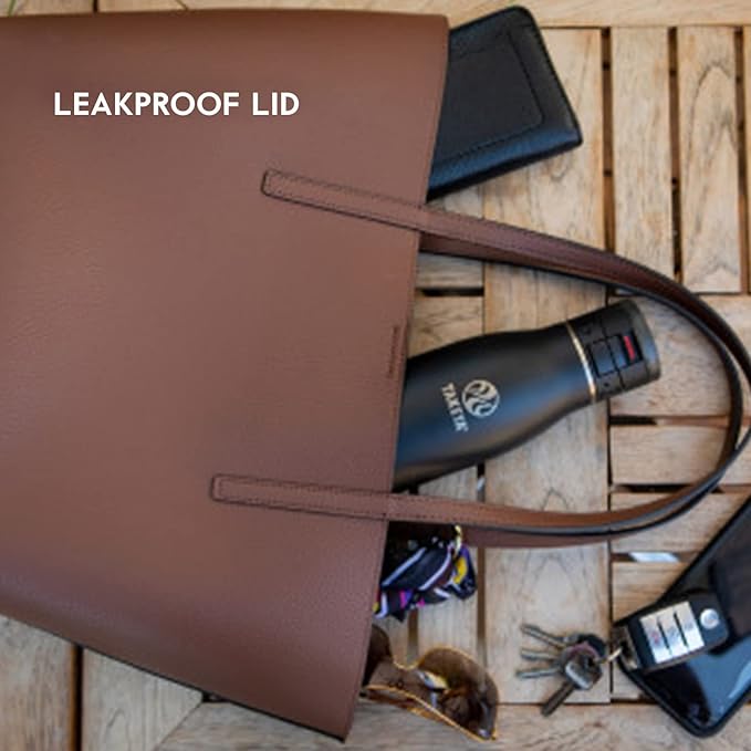 Takeya 17 oz Traveler Stainless Steel Insulated Travel Coffee Mug with Locking Leak Proof Lid, Premium Quality, BPA Free, Bluestone