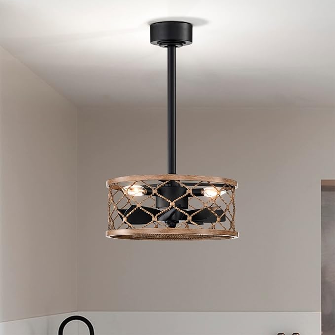 Marzell 16 Inch Modern Wood Grain Fandelier