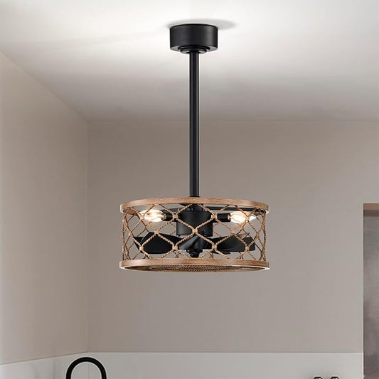 Marzell 16 Inch Modern Wood Grain Fandelier