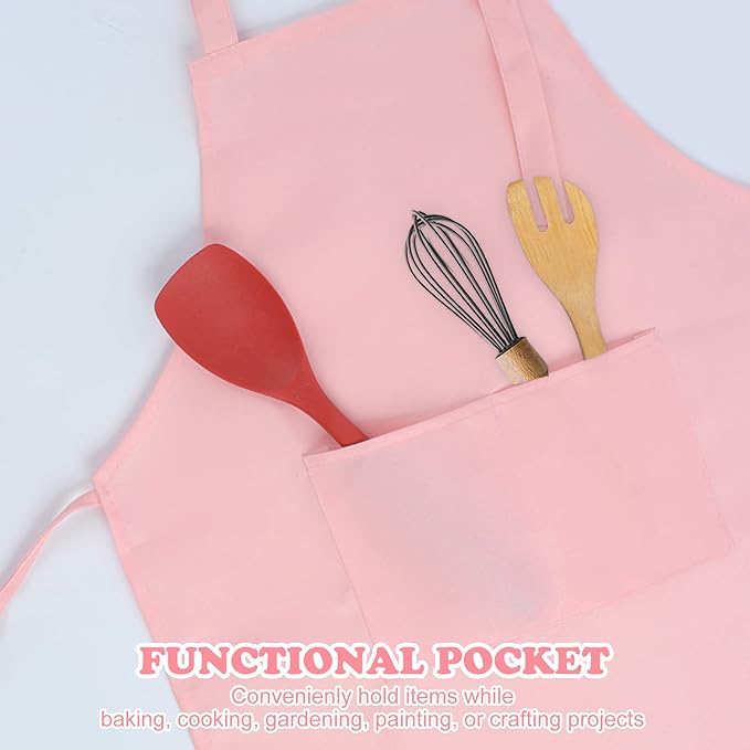 SUNLAND Kids Apron and Hat Set Children Chef Apron for Cooking Baking Painting