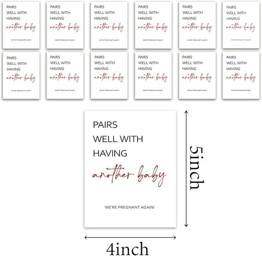 12 Pcs Pregnancy Announcement for Grandparents Funny Second Baby Announcement Wine Labels Pairs Well With Having Another Baby Bottle Labels Pregnancy Announcements Gifts