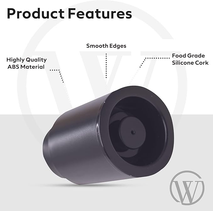 Wine Stoppers for Wine Bottles (2-Pack) - Vacuum Wine Preserver Set - Wine Saver and Sealer for Bottles - Reusable Wine Corks for Glass Bottles - Wine Accessories and Gifts to Keep Wine Fresh