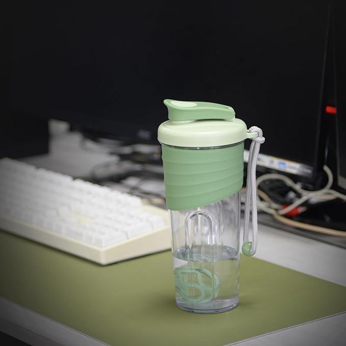 Shaker Bottle for Protein Mixes,24 oz,Protein Shaker Bottles with Whisk Ball, Mixer Bottle, Protein Bottle,Portable Pre Workout Whey Protein Drink Shaker Cup,Green