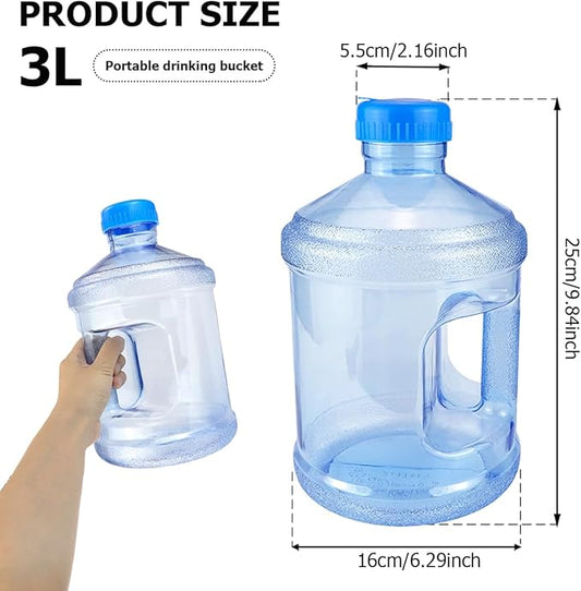 Water Storage Container, Portable Water Jug with Screw Hat and Handle, Water Container for Sports Outdoor Activities (3L)