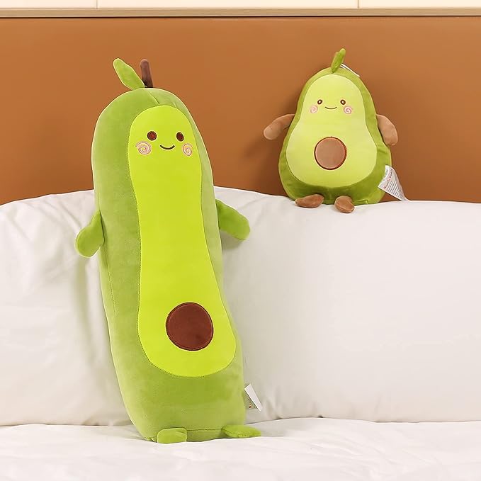 Niuniu Daddy 25.6 inch Stuffed Animal Avocado Pillow Plush Toys Soft Kawaii Food Shaped Fruit Series Hugging/Body Pillow for Kids