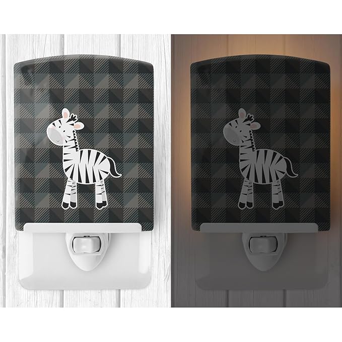 Caroline's Treasures BB7026CNL Zebra Ceramic Night Light Compact, UL-Certified, Ideal for Bedroom, Bathroom, Nursery, Hallway, Kitchen, 6x4x3, Multicolor