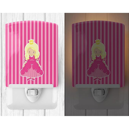 Caroline's Treasures BB8753CNL Blonde Girl Princess Belinda Ceramic Night Light Compact, UL-Certified, Ideal for Bedroom, Bathroom, Nursery, Hallway, Kitchen, 6x4x3, Multicolor