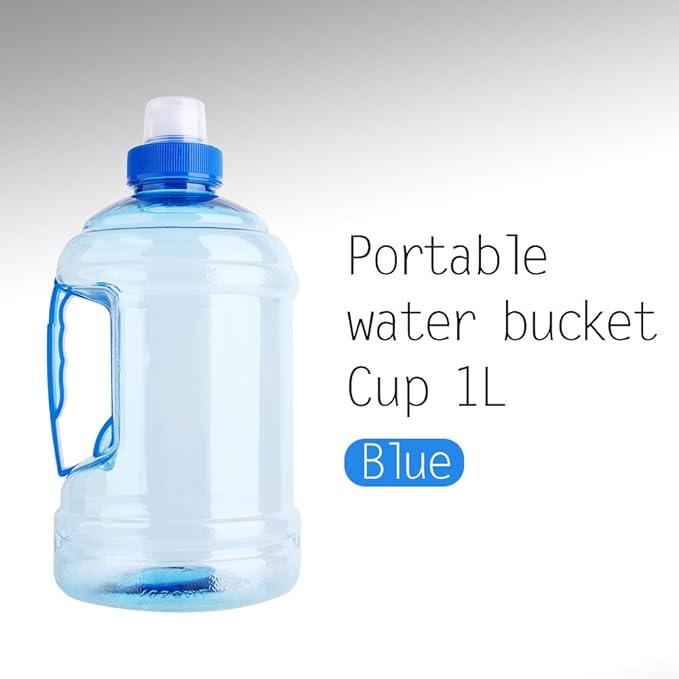 Serlium Sports Water Jug, Big Capacity 1L Water Jug BPa Free Drink Water Bottle Cap Kettle PET Sport Picnic Blue