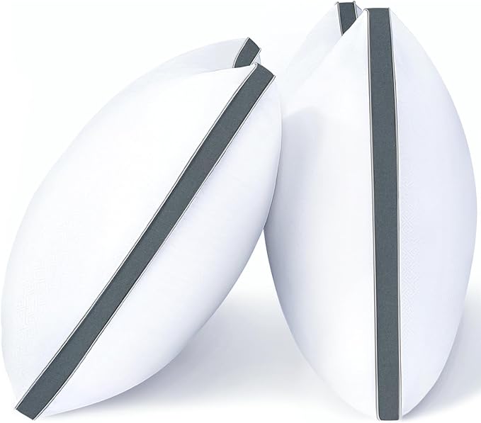 viewstar Pillows Queen Size Set of 2, Bed Pillows for Sleeping, Queen Pillows 2 Pack for Back and Side Sleepers, Fluffy Pillows for Bed with Down Alternative, Machine Washable, Dark Grey, 20" x 30"