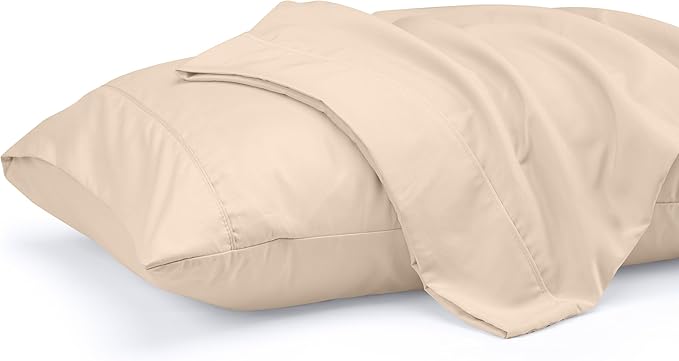 Utopia Bedding Queen Pillow Cases - 2 Pack - Envelope Closure - Soft Brushed Microfiber Fabric - Shrinkage and Fade Resistant Pillow Covers 20 X 30 Inches (Queen, Beige)