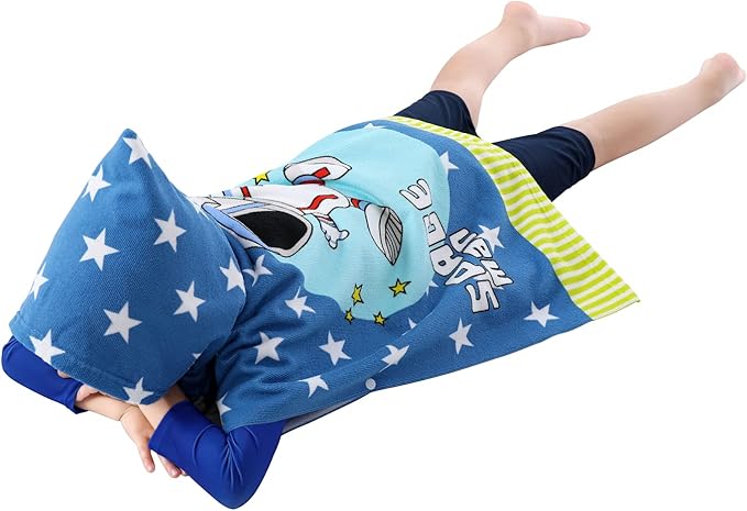Kids' Wearable Hooded Beach Towel, Toddlers Bath Pool Swim Poncho Cover-ups Swimwear (ASTRONAUT)