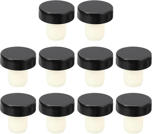 uxcell 16Pcs T-shaped Stoppers, 0.63inch Dia Cork Wine Stopper Reusable Wine Bottle Corks Sealing Plug for Wine Beer Beverage Bottle Crafts, Black