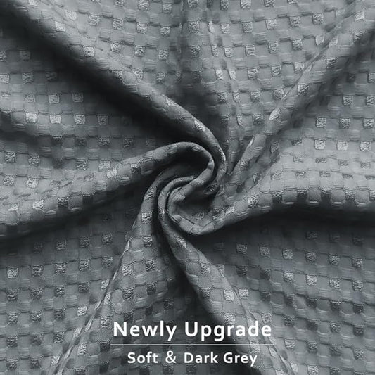 MIYE Pleated Waffle Weave Bed Skirt, Tailored Dust Ruffle 22 Inch Drop Easy Fit, Machine Washable (Dark Grey, Twin - 22" Drop)