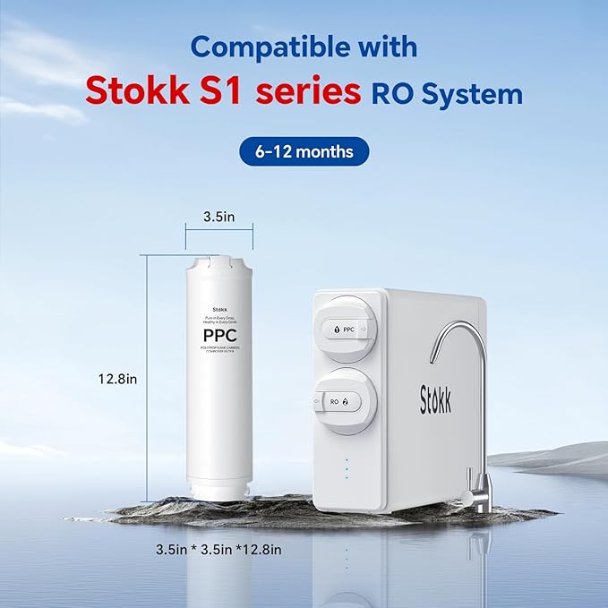 Stokk RS1-PPC Filter, Replacement for S1, S1 Pro Reverse Osmosis System, 6-12 month Lifetime
