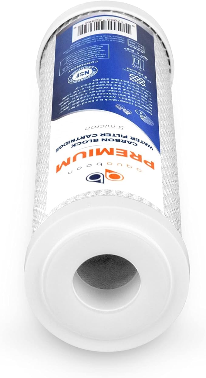 Aquaboon 5 Micron Water Filter 10 x 2.5 - Premium Carbon Block Water Filter - Carbon Water Filter Cartridges - Whole House Water Filter Cartridge Replacement Compatible with FXWTC, WFPFC8002, 25 Pack