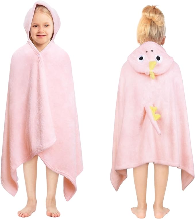 Kids Hooded Bath Towels Beach Towel Girls Boys Soft Swim Pool Cover Up Super Absorbent Cute Cartoon Animal