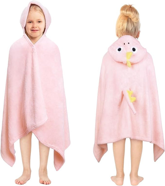 Kids Hooded Bath Towels Beach Towel Girls Boys Soft Swim Pool Cover Up Super Absorbent Cute Cartoon Animal