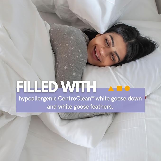 Down Etc Rhapsody Wrap Luxury Hotel 235-Thread Count 100% Down-Proof Soft Preshrunk Cotton Fabric Hypoallergenic Goose Down & Feather Pillow, King (Pack of 1), White