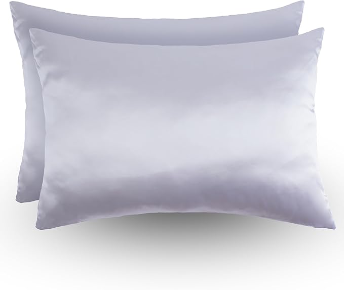 Satin Beauty Pillowcase for Hair and Skin with Hidden Zipper. 20x26 Inches 2 Pack Pillowcases. Soft Breathable Smooth Cooling Pillow Covers for Sleeping. (SPW)