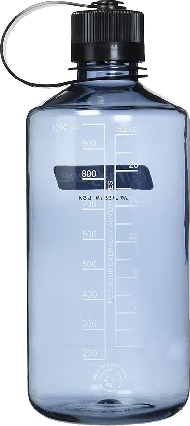 Nalgene Sustain Tritan BPA-Free Water Bottle Made with Material Derived, 32 OZ, Narrow Mouth, Gray & Sustain Tritan BPA-Free Water Bottle Made with Material Derived, 48 OZ, Wide Mouth, Seafoam