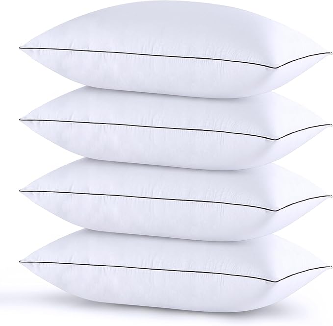 HUXMEYSON Pillows Queen Size Set of 4, Bed Pillows Set of 4, Down Alternative Luxury Hotel Pillows for Sleeping,Queen Pillows Set of 4 for Side and Back Sleepers