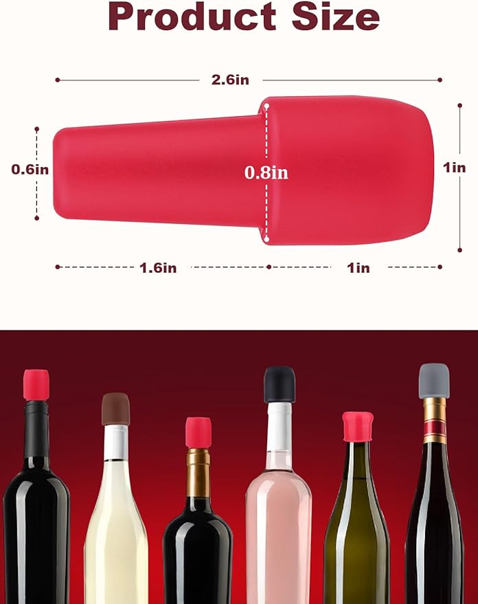 Mity rain Silicone Wine Stoppers Reusable 12pcs, Colorful Wine Stoppers for Wine Bottles, Bottle Stopper for Wine Champagne Beer Bottle (12)
