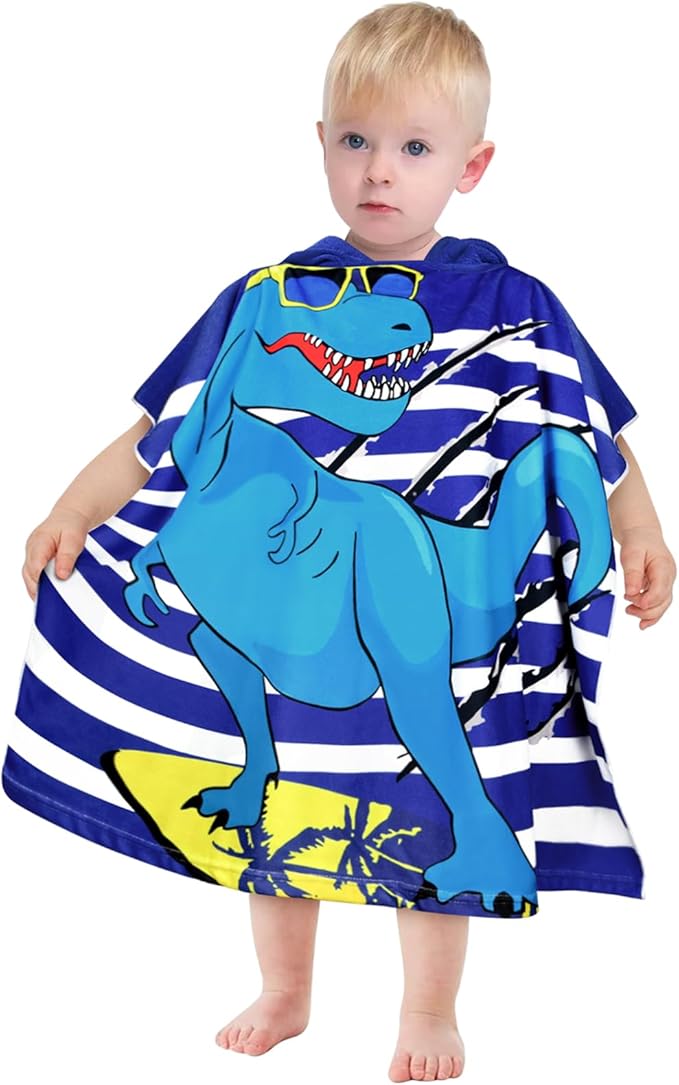 HUANLANG Kids Hooded Beach Towel for Boys Girls,Bath Pool Beach Poncho Towels Super Soft & Absorbent Cotton Towel Childrens Beach Towels for Toddler 0-7 Years Old