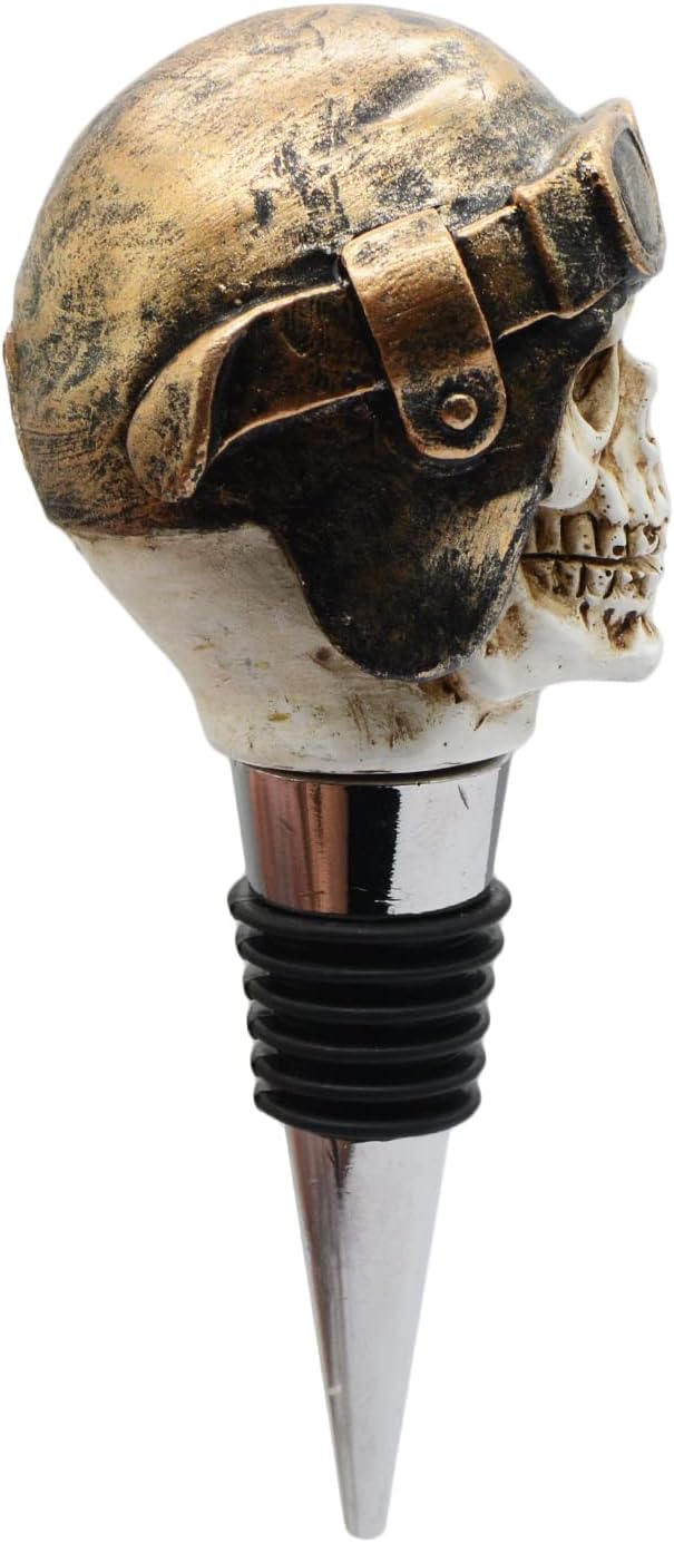Wine Bottle Stopper Pilot Skull Decor Beverage Wine Cork for Man Housewarming Gift,Christmas,Thanksgiving