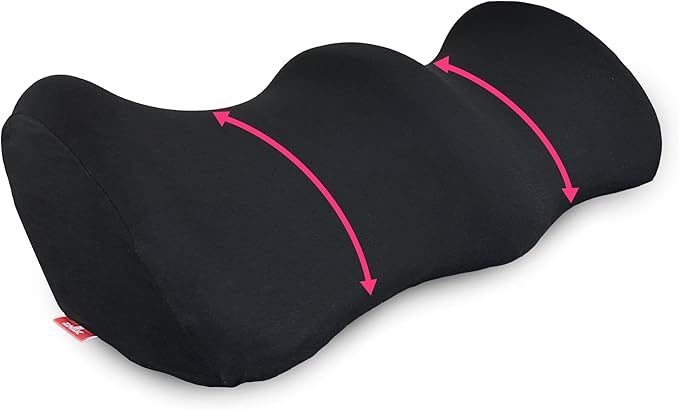 Ergonomic Leg Pillow for Leg and Knee Support | Premium Memory Foam Knee Pillow for Beauty Salon Or Home | Bolster Pillow for Legs Helps Comfort Enhancement, Legs & Lower Back Pain Relief (Black)