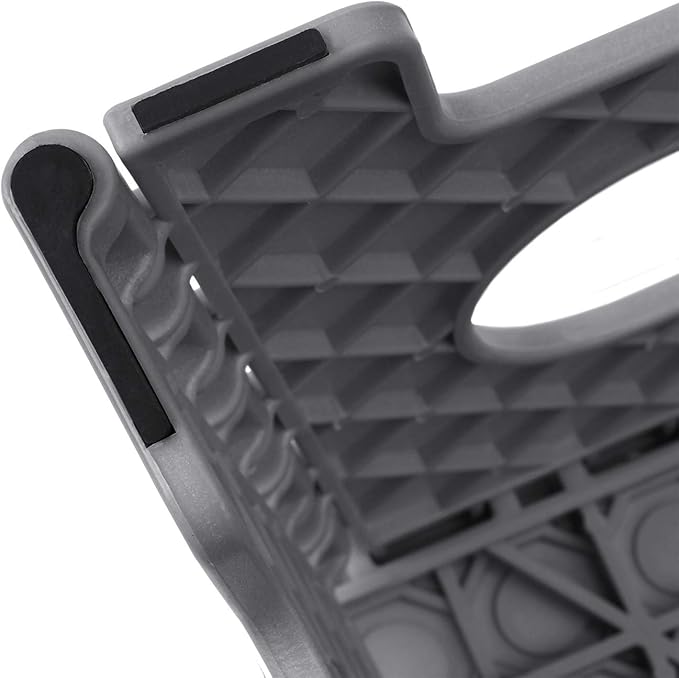 Casafield 9" Folding Step Stool with Handle, Gray - Portable Collapsible Small Plastic Foot Stool for Kids and Adults - Use in The Kitchen, Bathroom and Bedroom