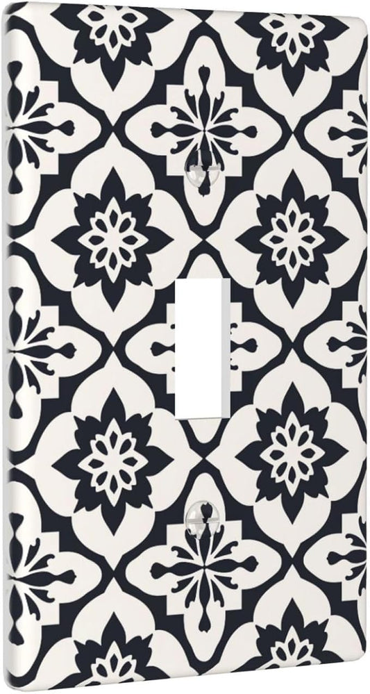 Black And White Funny Plastic Wall Plate Decorative Single Toggle Light Switch Cover For Women Girls Bedroom Kitchen Living Room