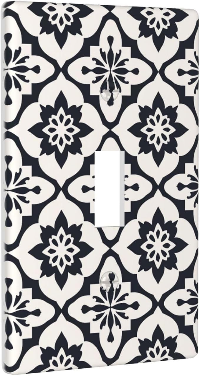 Black And White Funny Plastic Wall Plate Decorative Single Toggle Light Switch Cover For Women Girls Bedroom Kitchen Living Room